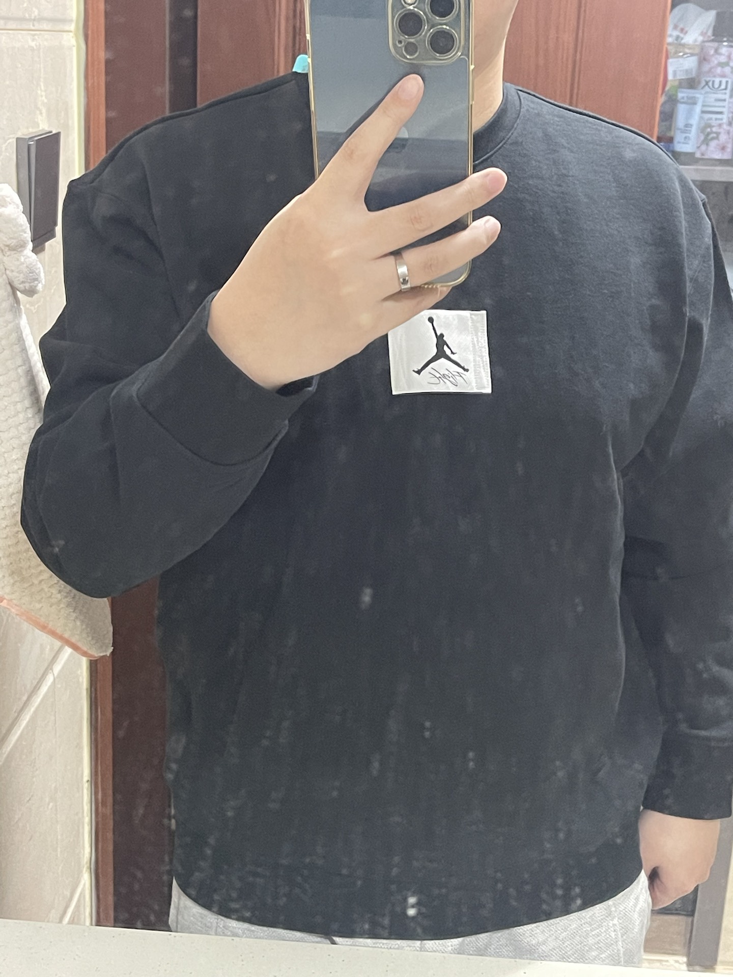 custom review-JORDAN Черный Мужской Свитшот