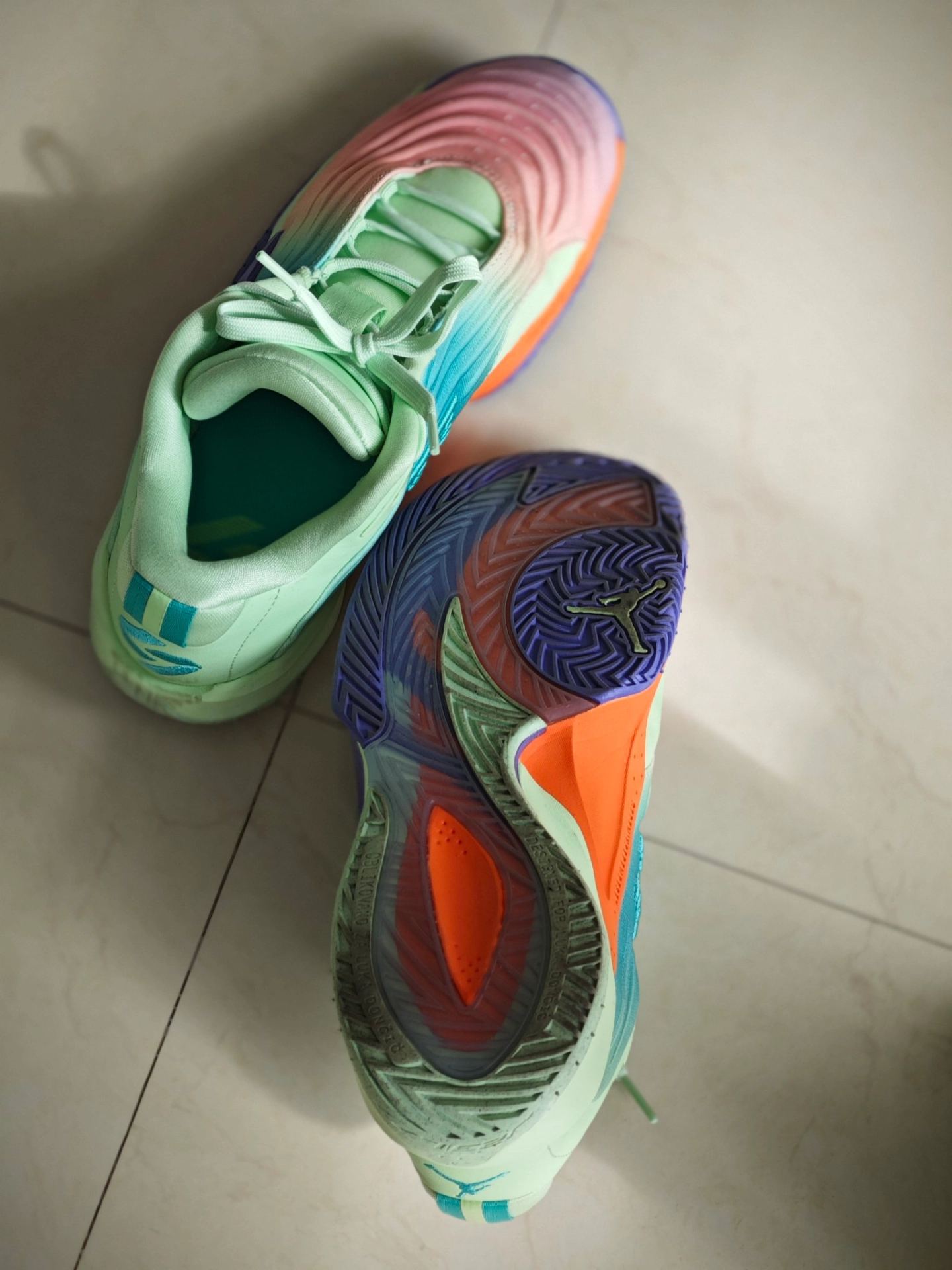 custom review-Джордан Luka 3 Амортизаторы Shock Absorbers Противоскользящие Устойчивые к истиранию Низкий Топ Баскетбольные кроссовки Мужские Синий фиолетовый розовый