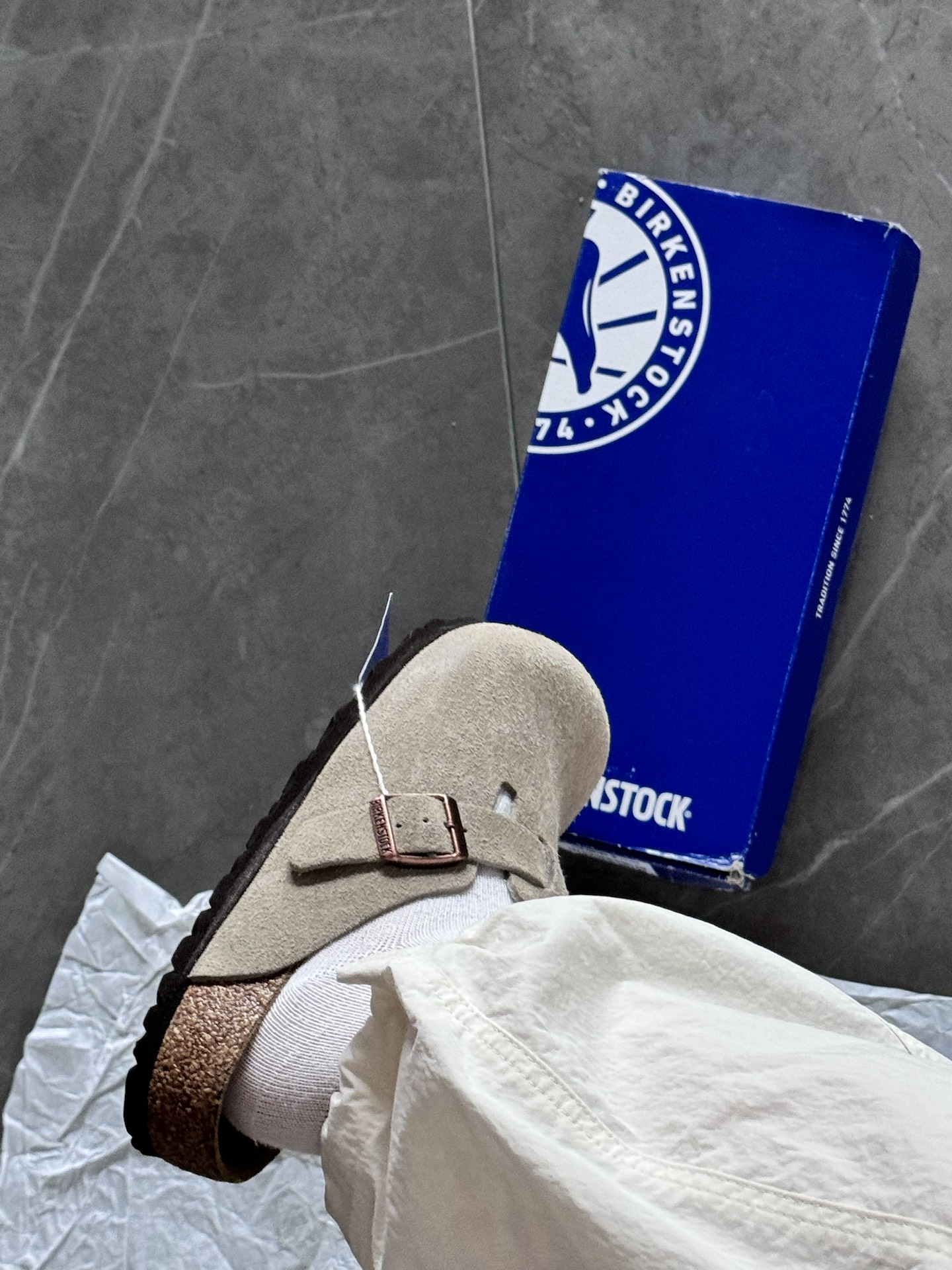 custom review-Birkenstock Boston Soft Footbed Suede Taupe