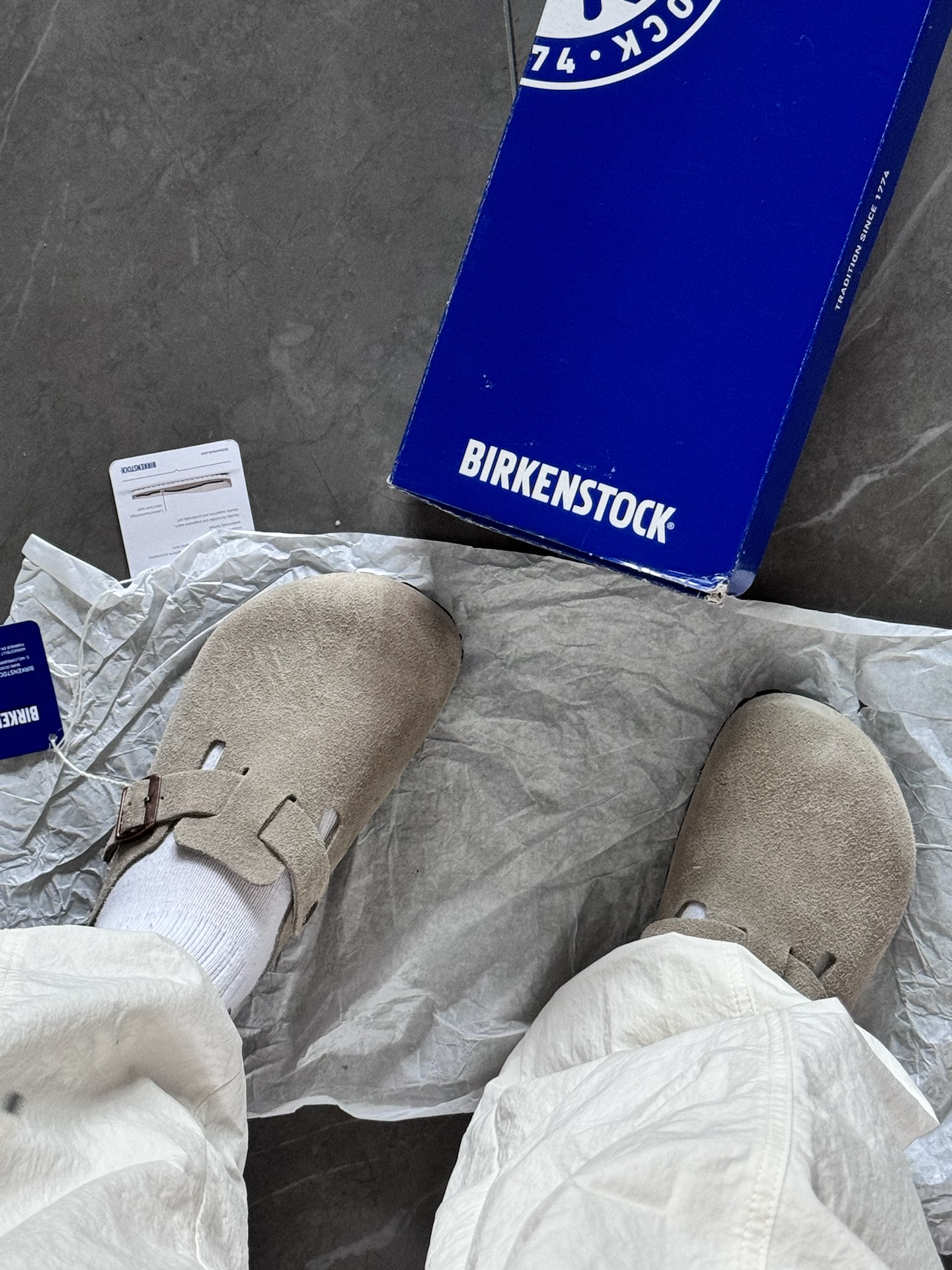 custom review-Birkenstock Boston Soft Footbed Suede Taupe