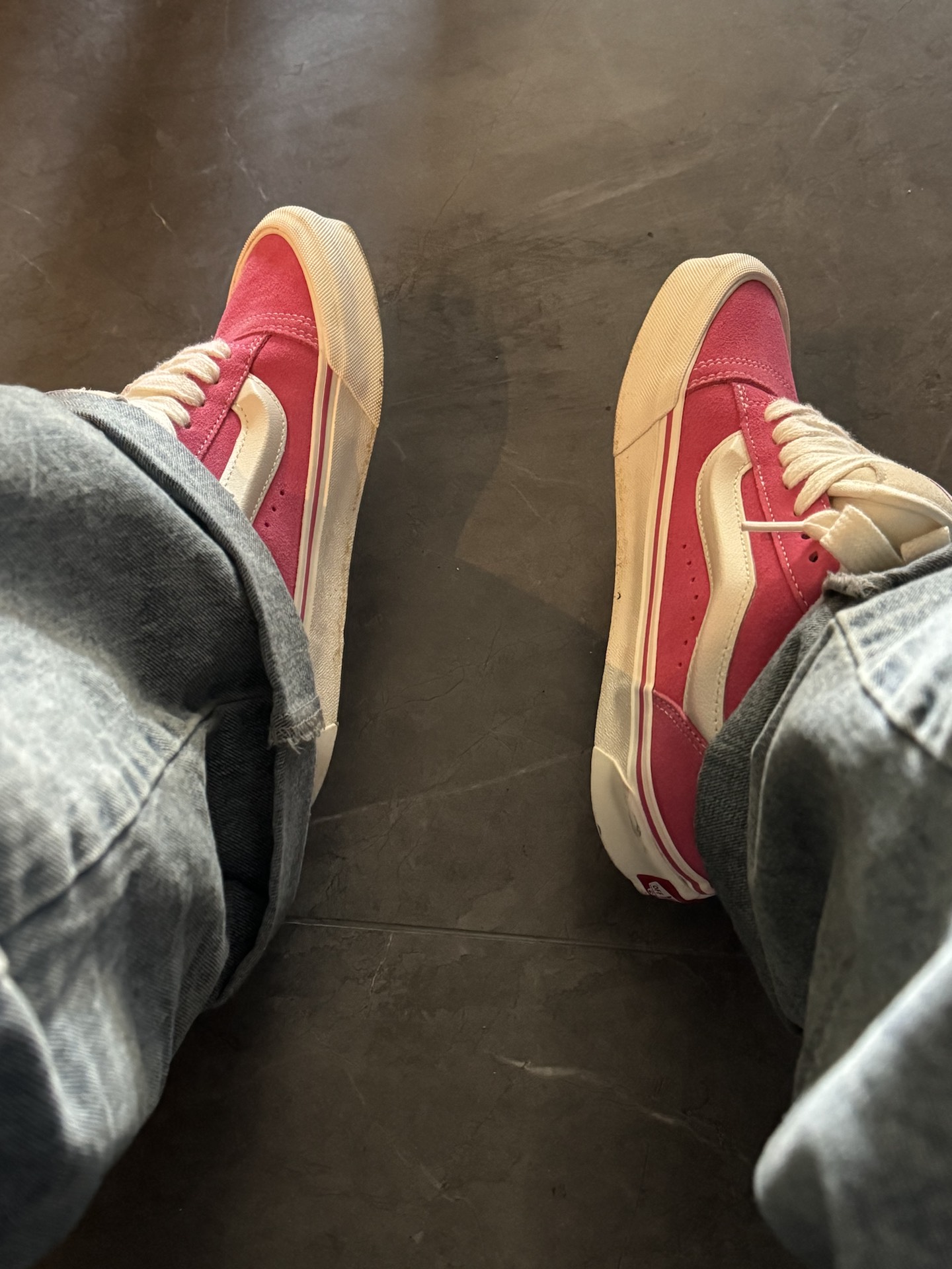 custom review-Vans Knu Skool Устойчивые к истиранию низкие скейтбордические кроссовки унисекс розовые