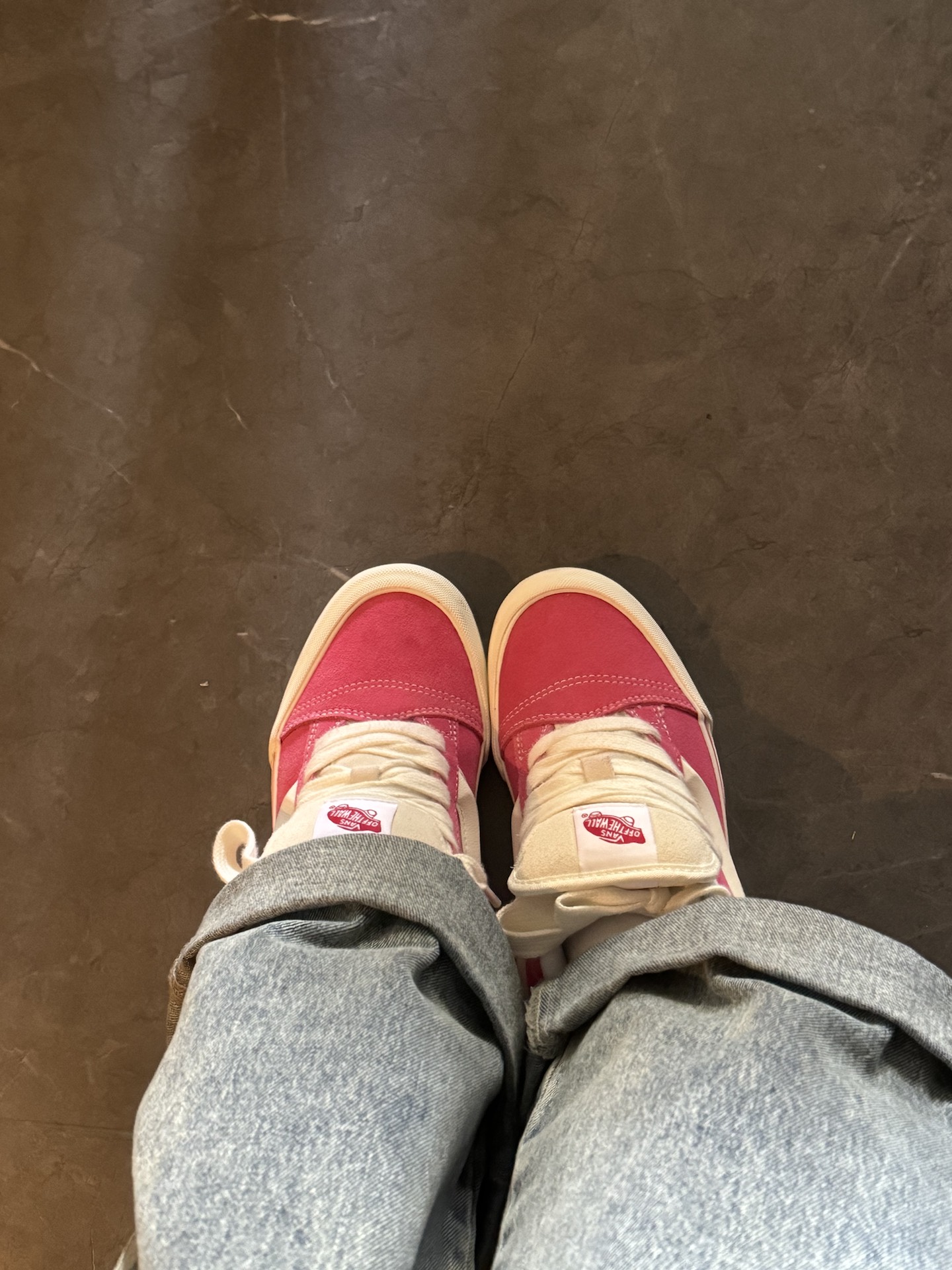 custom review-Vans Knu Skool Устойчивые к истиранию низкие скейтбордические кроссовки унисекс розовые