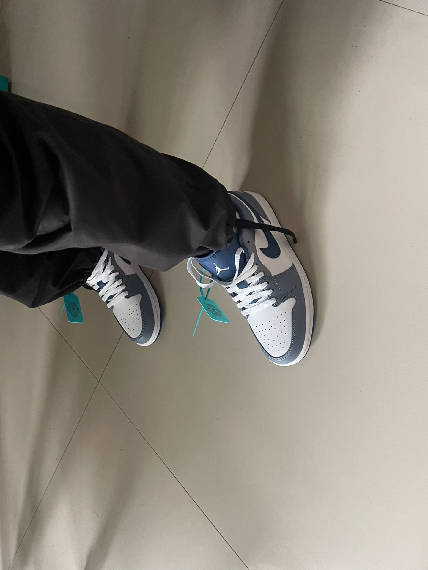 custom review-Jordan Air Jordan 1 Low Устойчивый к истиранию Низкий Топ Винтажные баскетбольные кроссовки Мужской Морской синий