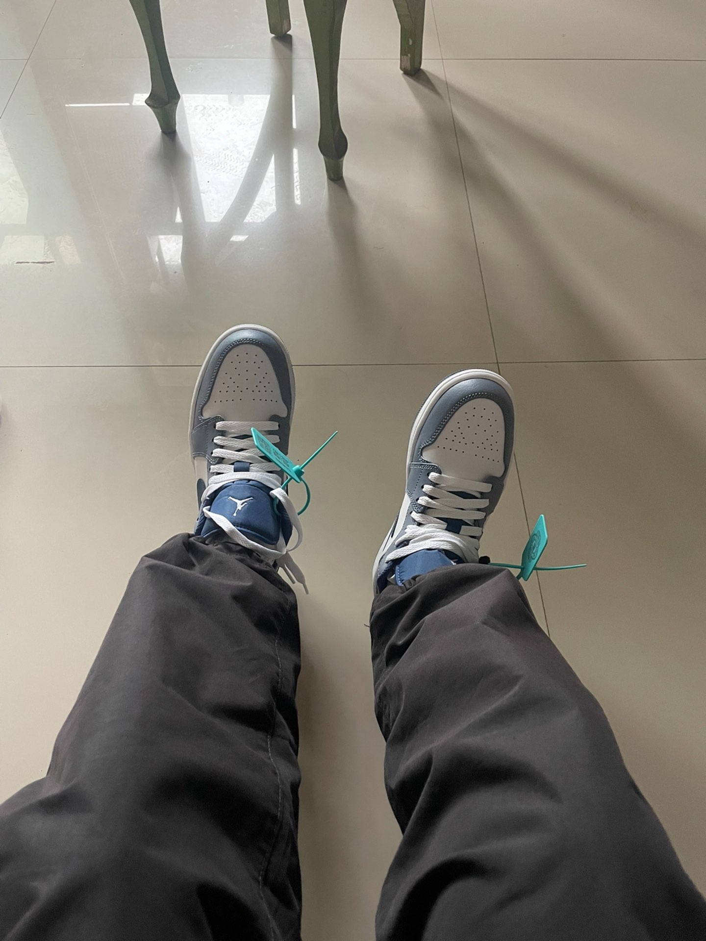 custom review-Jordan Air Jordan 1 Low Устойчивый к истиранию Низкий Топ Винтажные баскетбольные кроссовки Мужской Морской синий