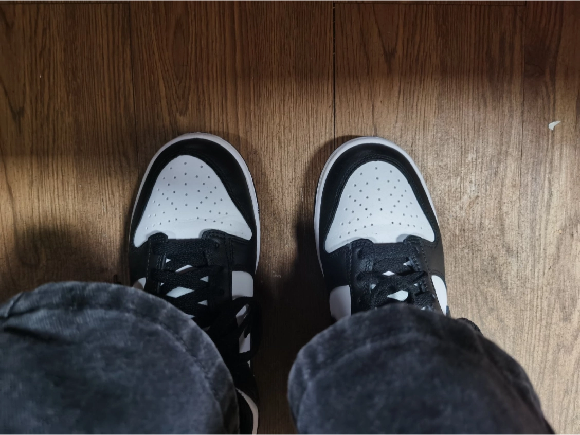 custom review-nike Dunk 'Черный' Противоскользящий амортизация легкий амортизация низкий топ детские скейтбординг черный белый