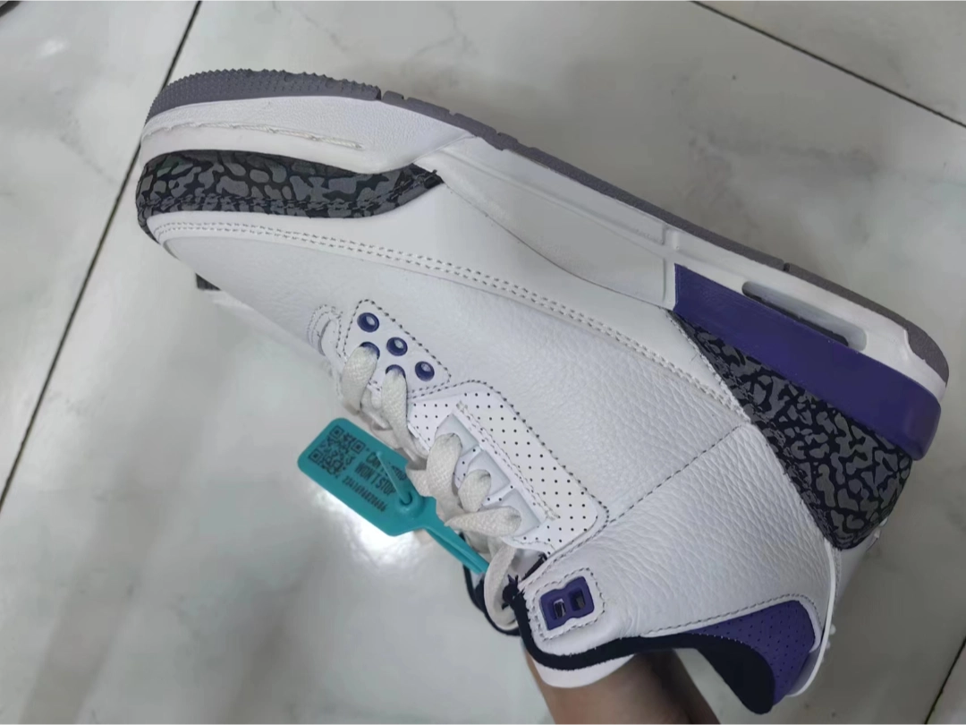 custom review-Jordan Air Джордан 3 Ретро 'Темный Радужка' Устойчивый к истиранию MID Топ Детские Баскетбольные Кроссовки Черный Белый Фиолетовый