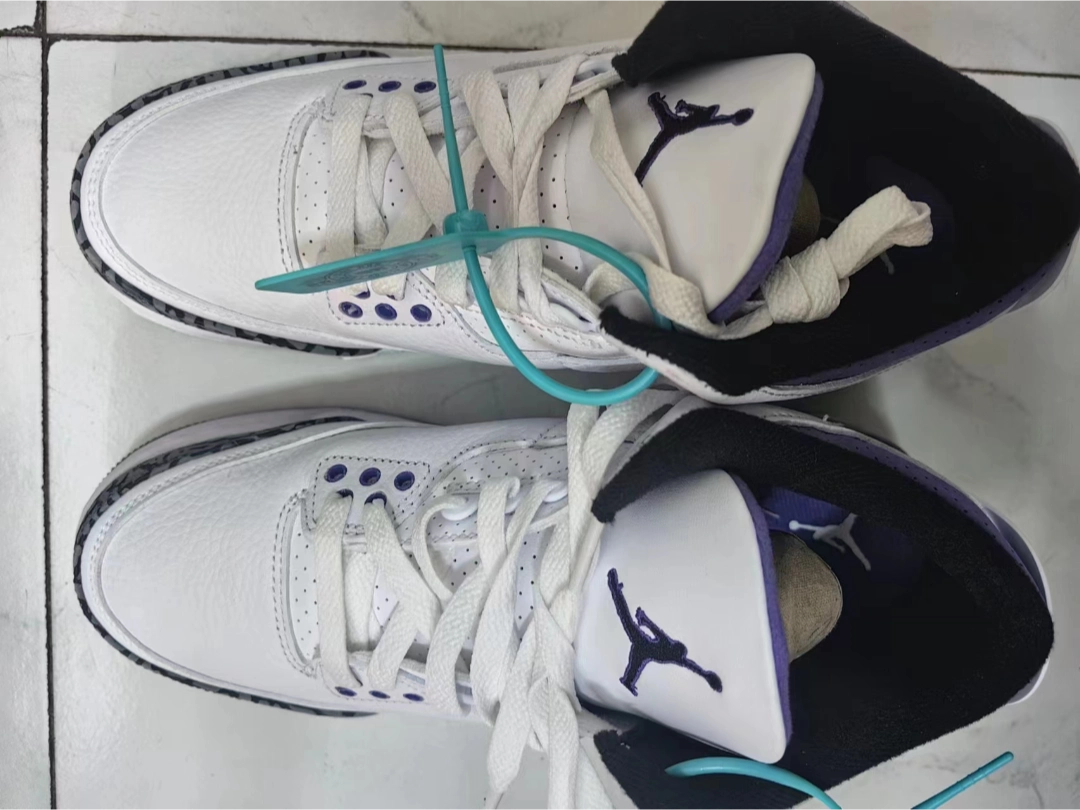 custom review-Jordan Air Джордан 3 Ретро 'Темный Радужка' Устойчивый к истиранию MID Топ Детские Баскетбольные Кроссовки Черный Белый Фиолетовый