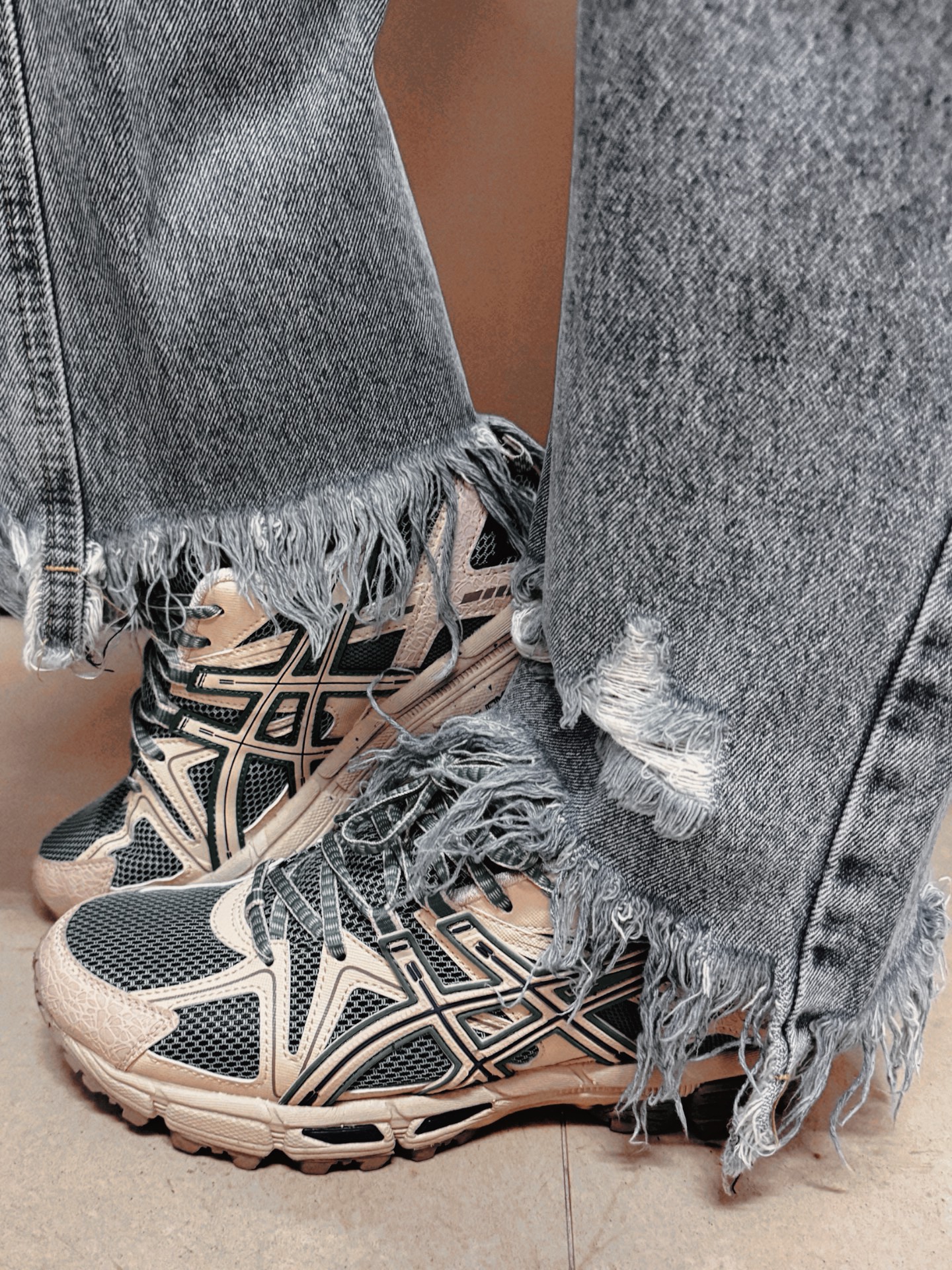 custom review-Asics Gel Kahana 8 Ткань Устойчивая к Износу Низкие Кроссовки для Беговых Пути Женские Зеленые Серые