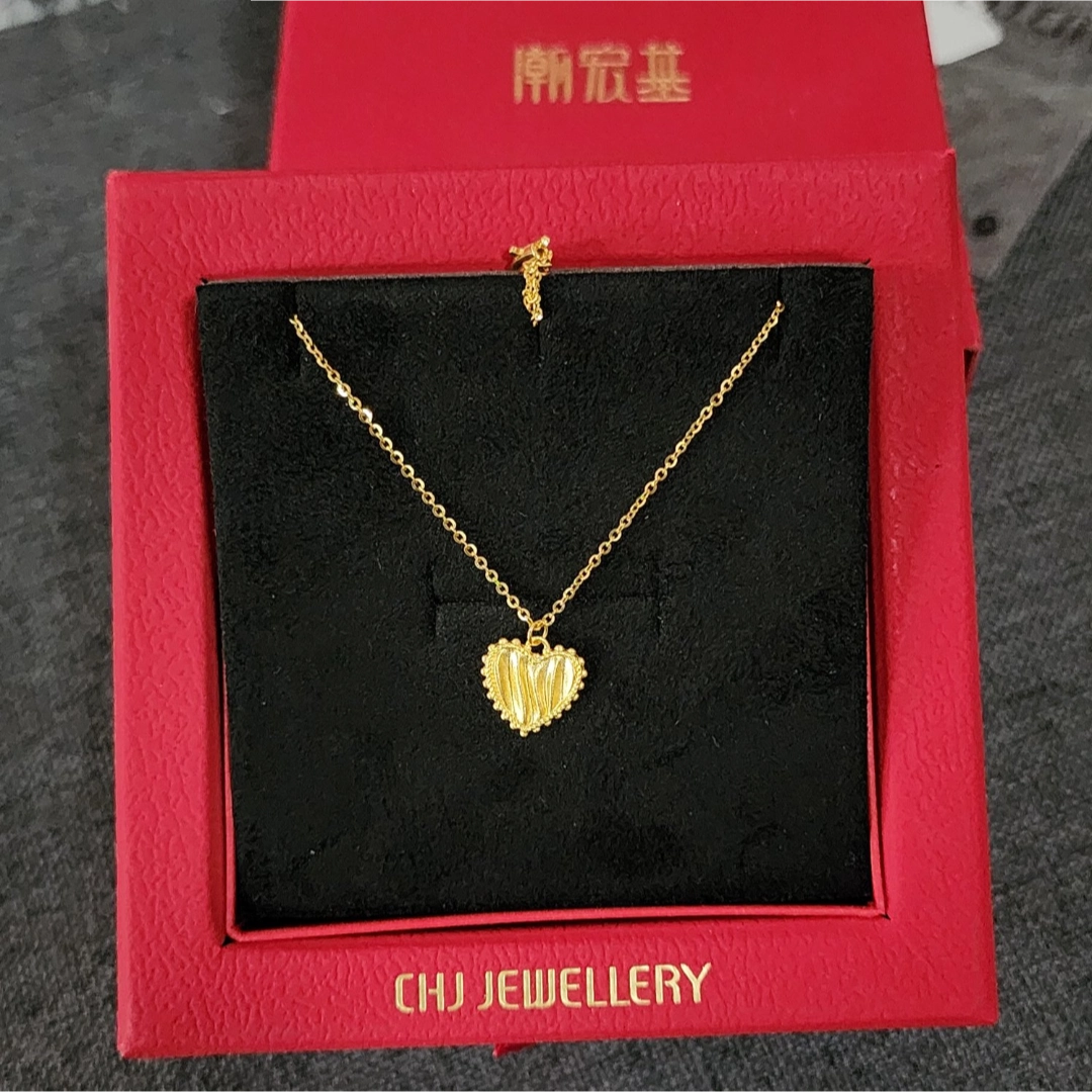 潮宏基爱心黄金项链520 心动了💗