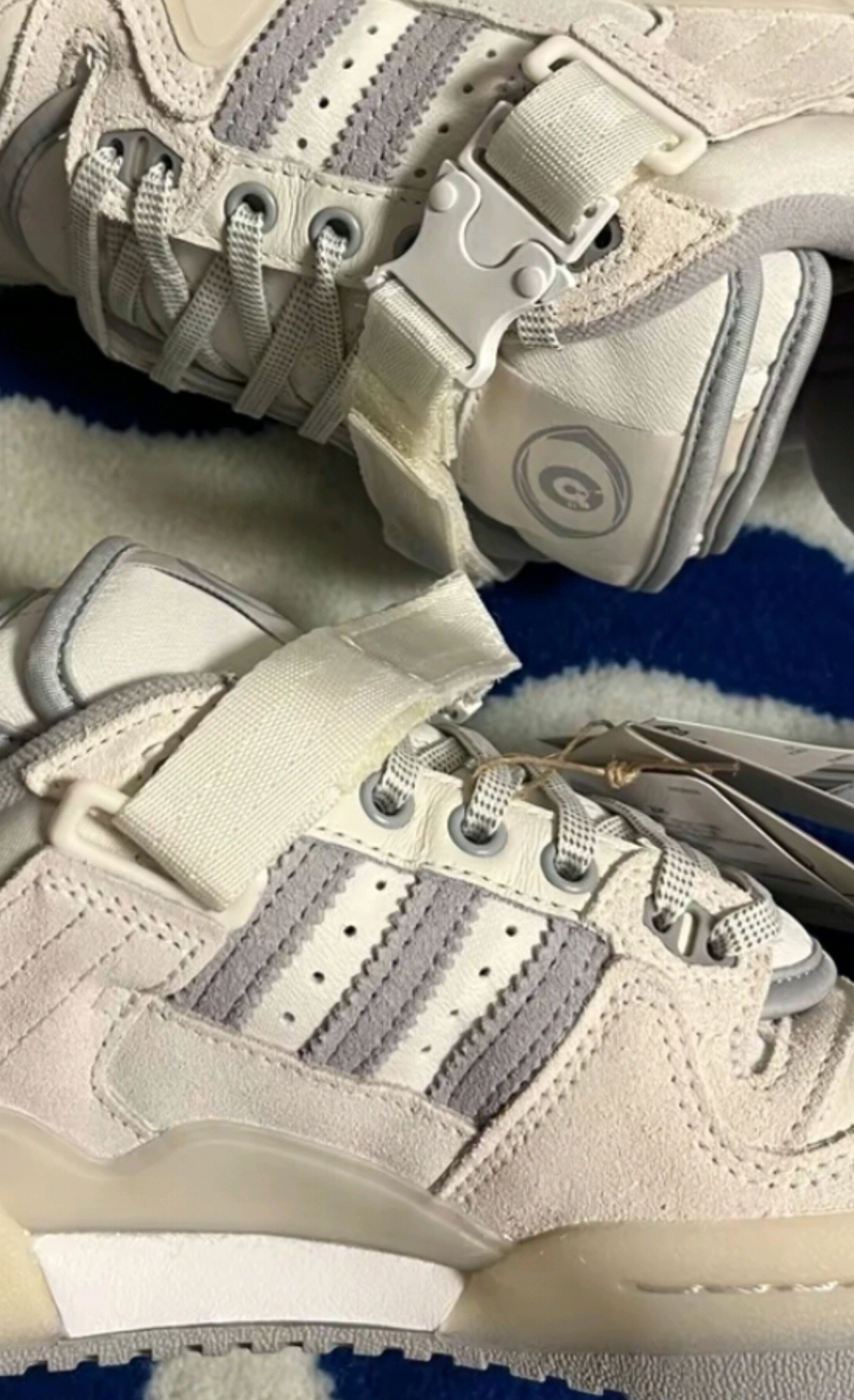 custom review-Bad Bunny X adidas originals FORUM Bad Bunny Кожа Устойчивая к истиранию Низкие Кроссовки для скейтбординга Унисекс