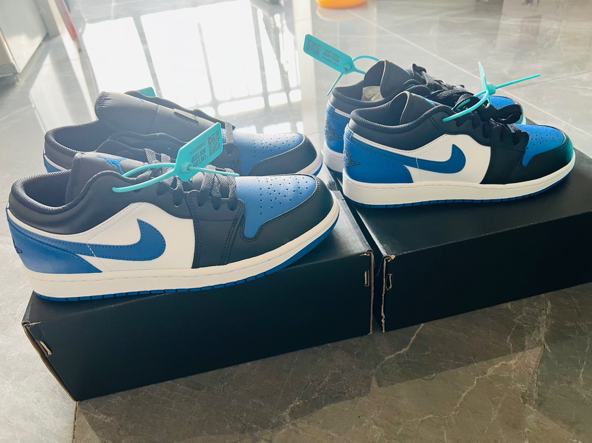 custom review-Jordan Air Jordan 1 Low 'Королевский Палец' Низкий Топ Винтажные Баскетбольные Кроссовки Мужские Черный Синий Белый