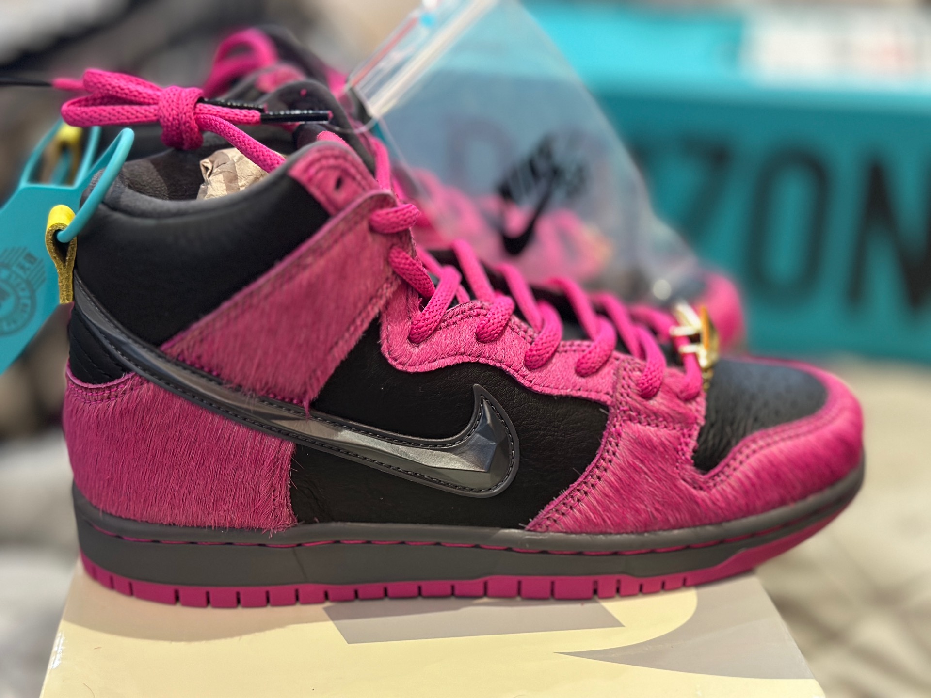 custom review-RUN The Jewels x Nike Dunk SB High Топ Скейтборд Кроссовки Унисекс Розовый Черный