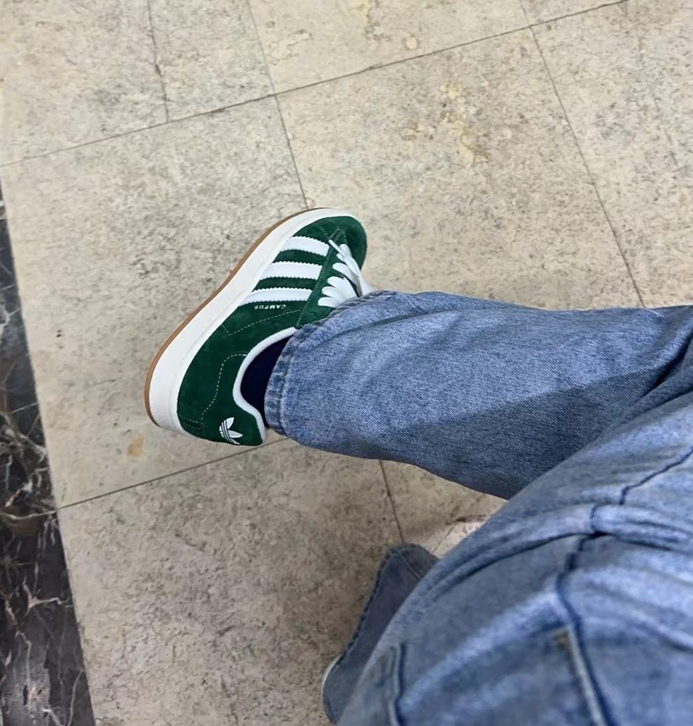 custom review-Adidas Originals CAMPUS 00s Устойчивый к истиранию Низкий Топ Спортивная Повседневная Обувь Унисекс Зеленый Белый