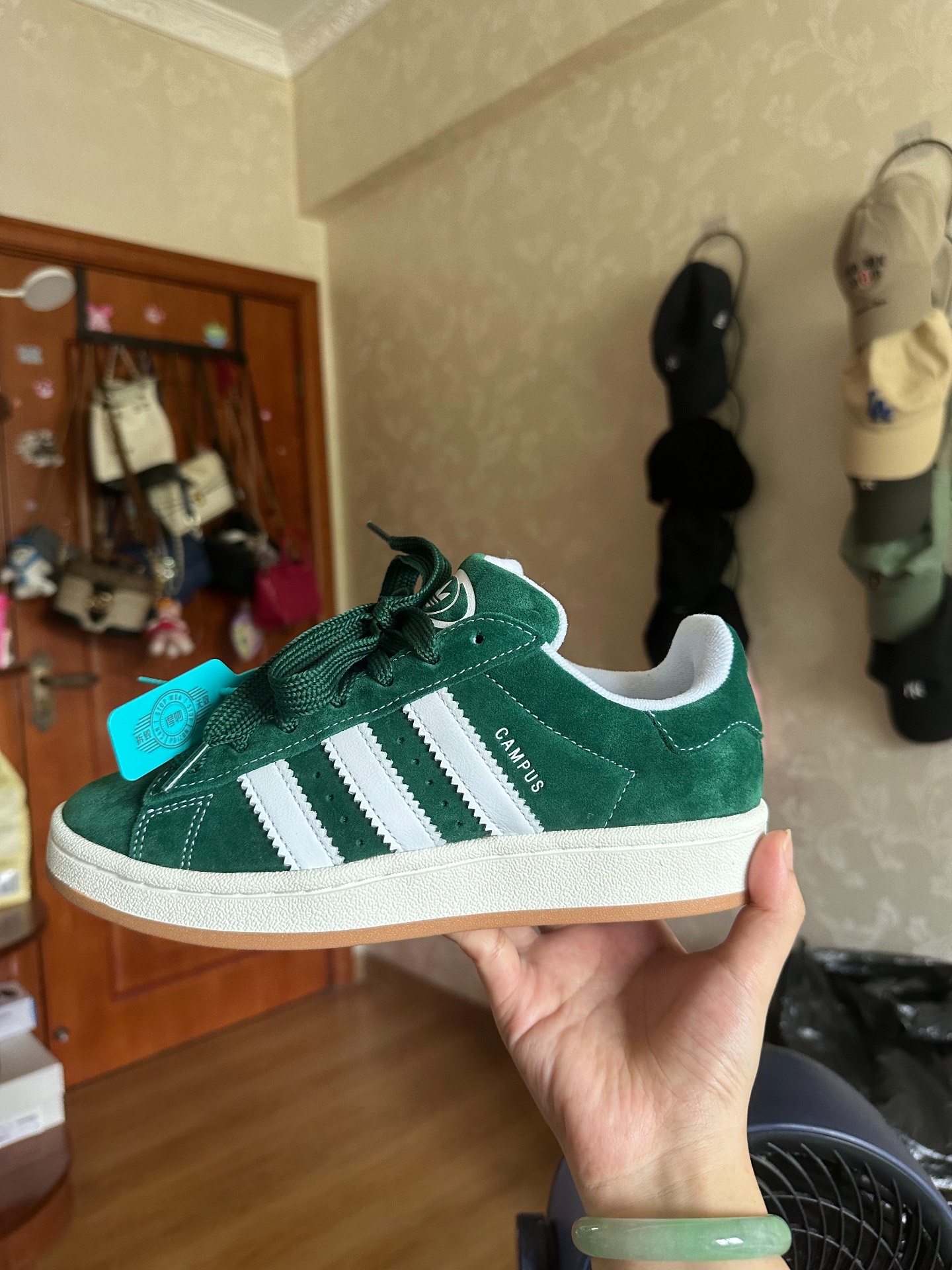 custom review-Adidas Originals CAMPUS 00s Устойчивый к истиранию Низкий Топ Спортивная Повседневная Обувь Унисекс Зеленый Белый