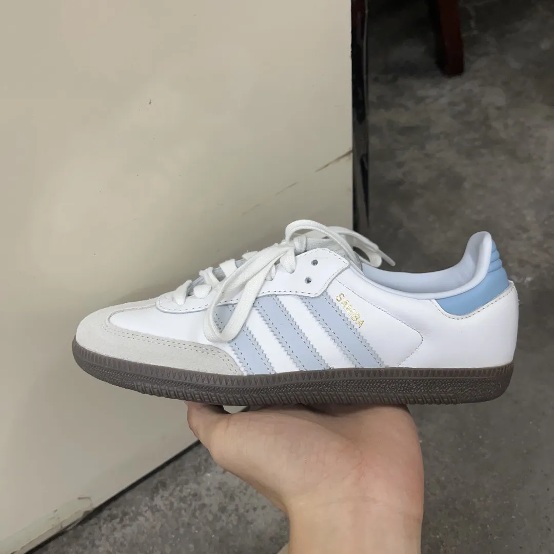 adidas gazelle silver green womens adidas Disney Samba Jane Shoes - Kids - Crystal Sky / Cloud White / Gum main image 1