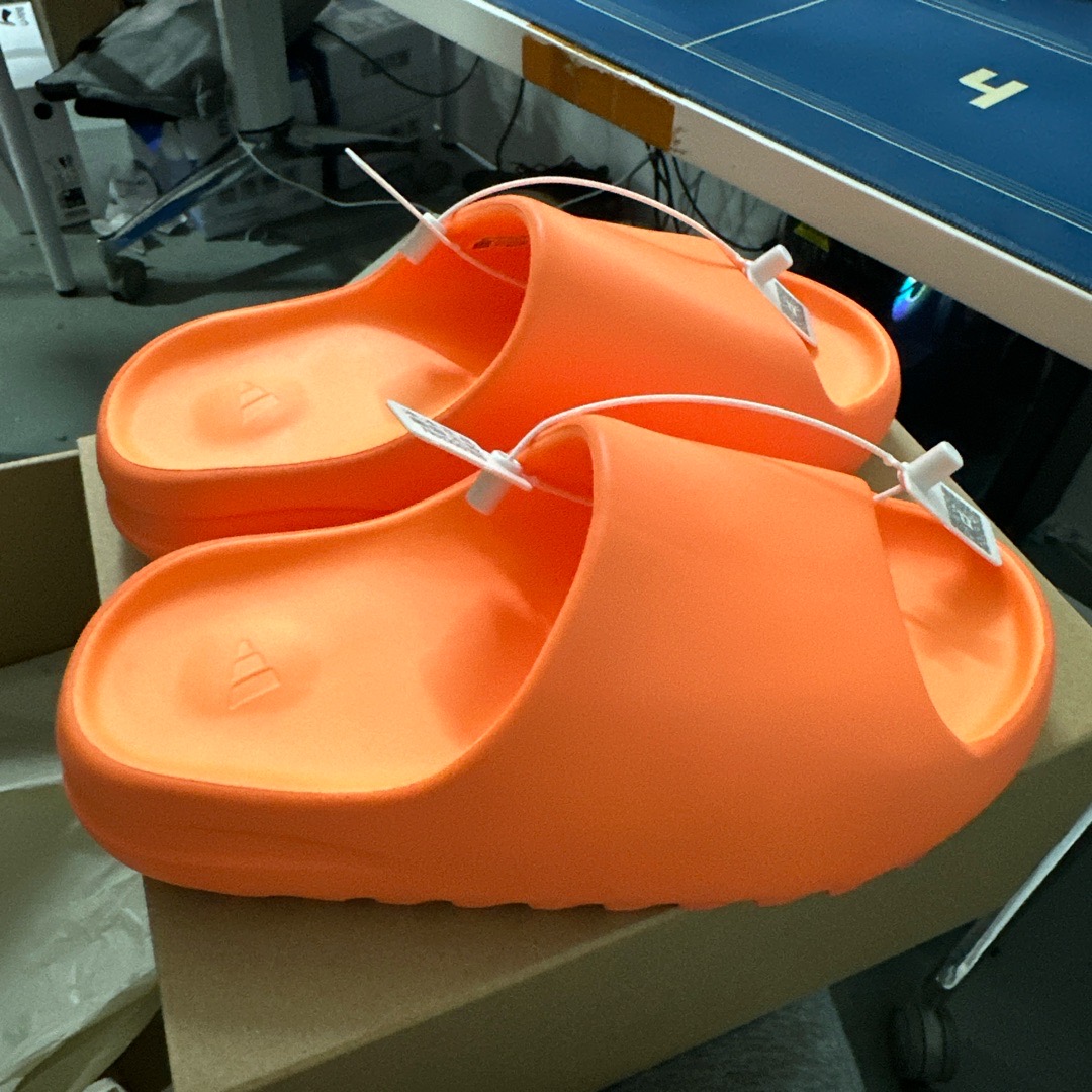 orange yeezy slides dupe