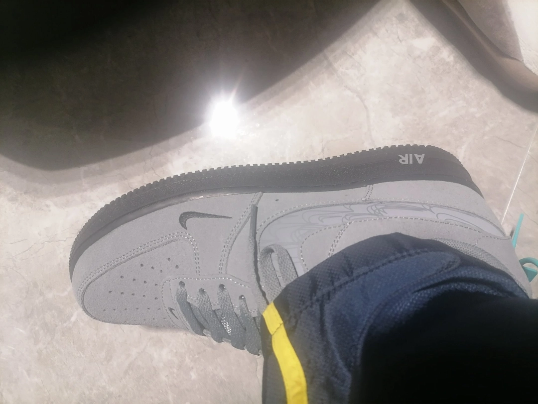 custom review-Nike Air Force 1 Low Топ Скейтборд Кроссовки Мужские Серые