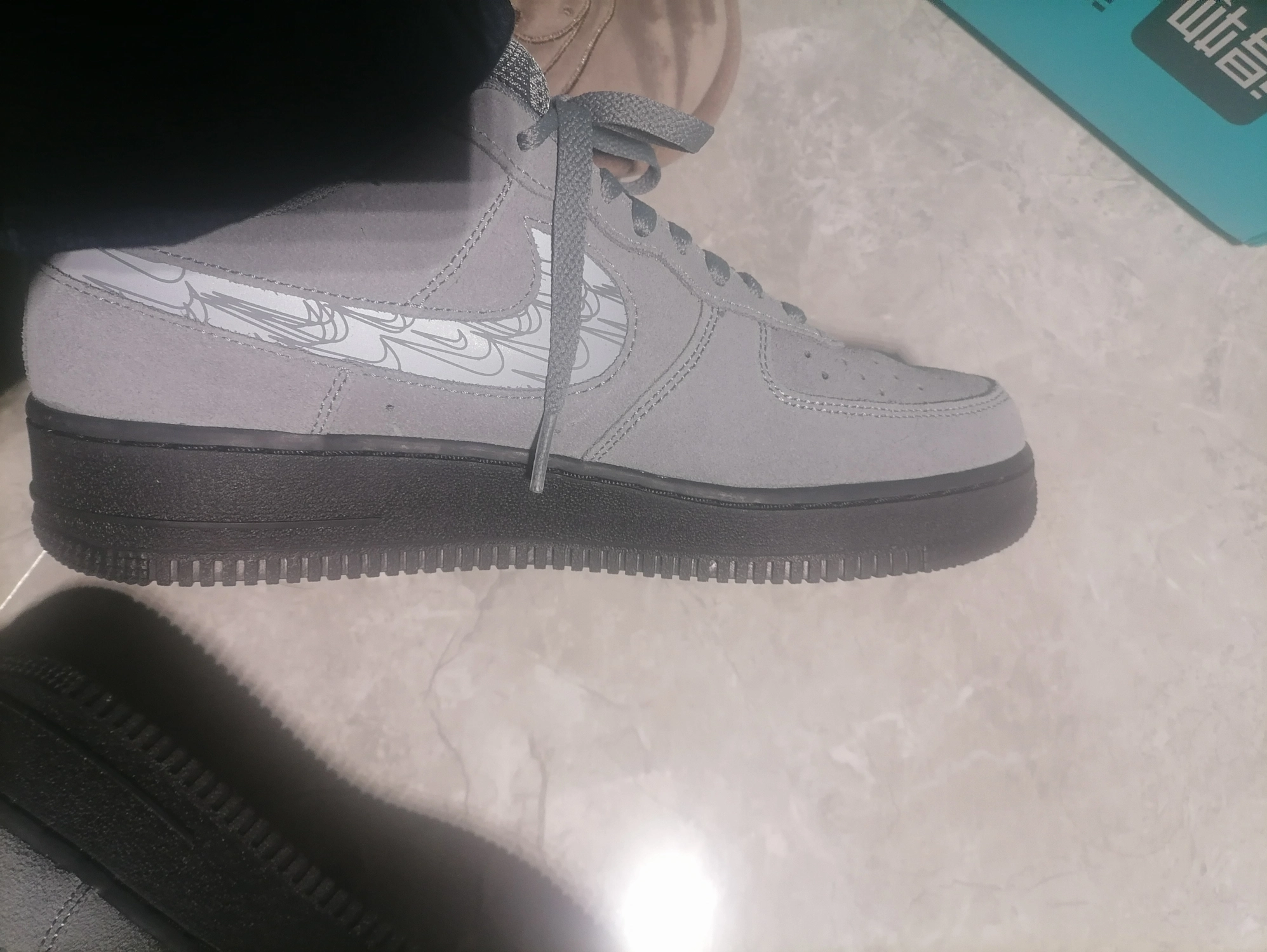 custom review-Nike Air Force 1 Low Топ Скейтборд Кроссовки Мужские Серые