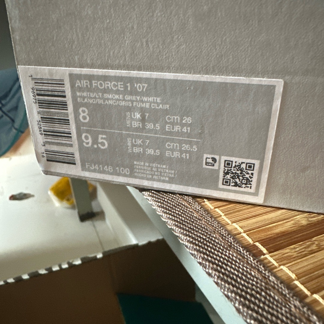 size chart for air force ones