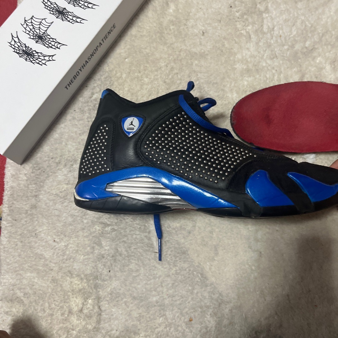 jordan retro 14 black and blue