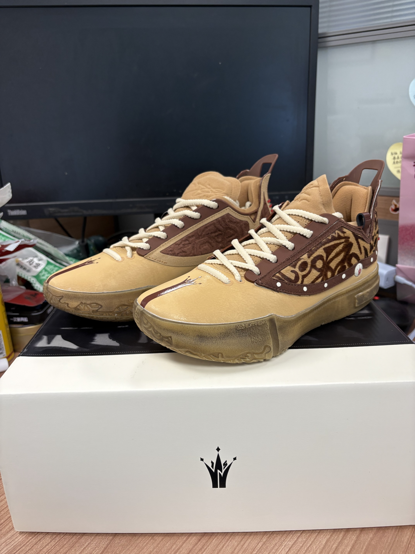 custom review-361° Joker 1 GT Амортизаторы Slip-resistant устойчивые к истиранию Низкий топ Баскетбольные кроссовки Мужской Кофейно-коричневый