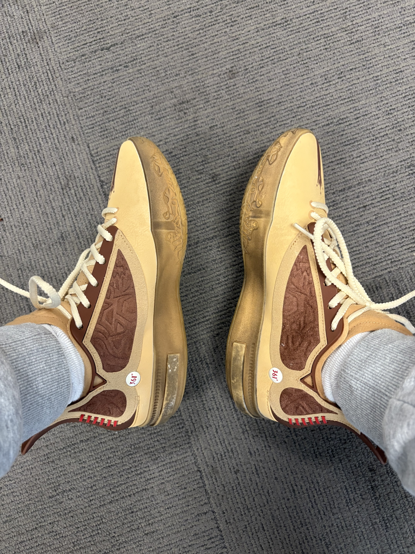 custom review-361° Joker 1 GT Амортизаторы Slip-resistant устойчивые к истиранию Низкий топ Баскетбольные кроссовки Мужской Кофейно-коричневый