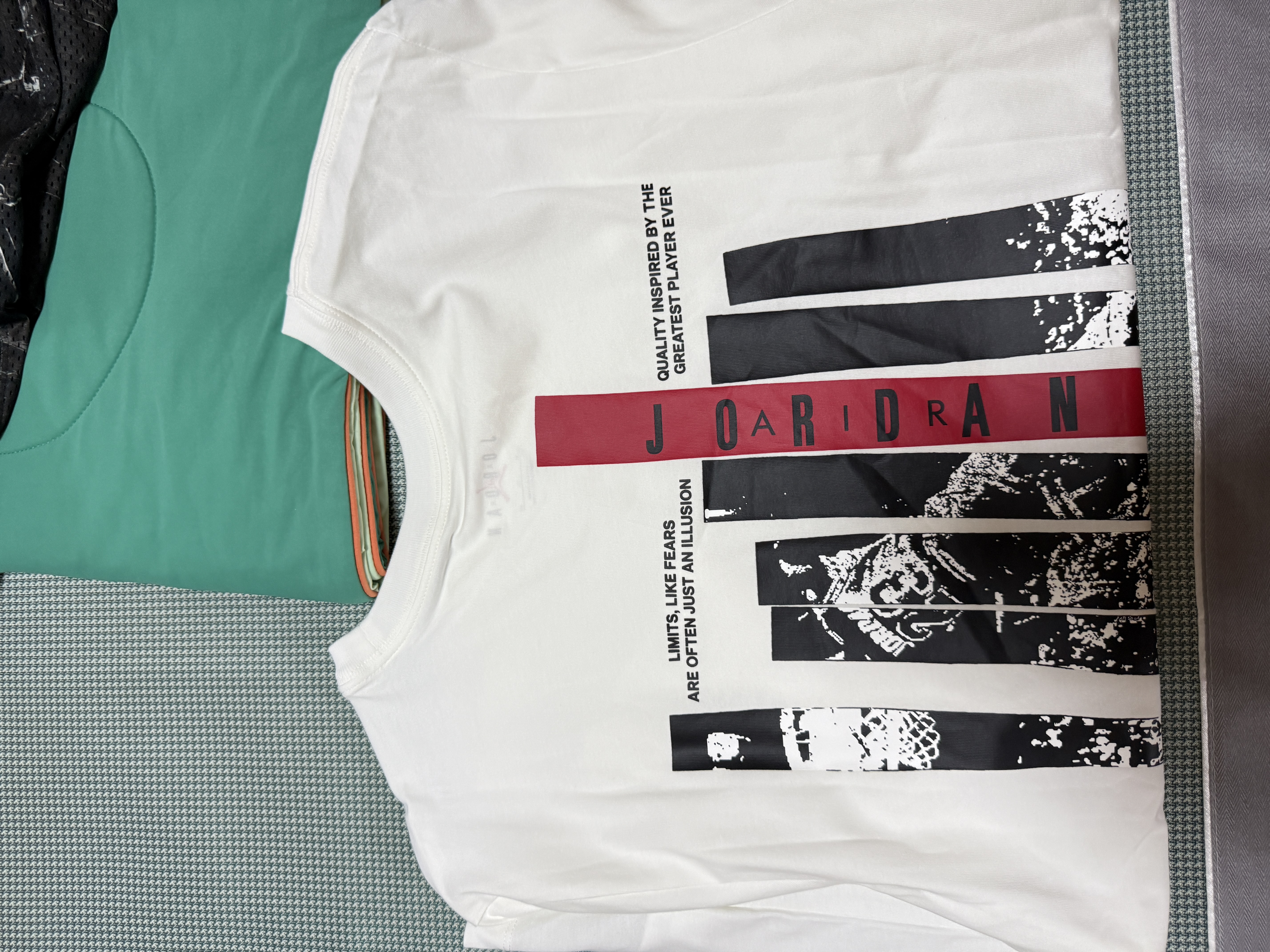 custom review-Джордан T Рубашка Мужская Белая Спортивная Красная