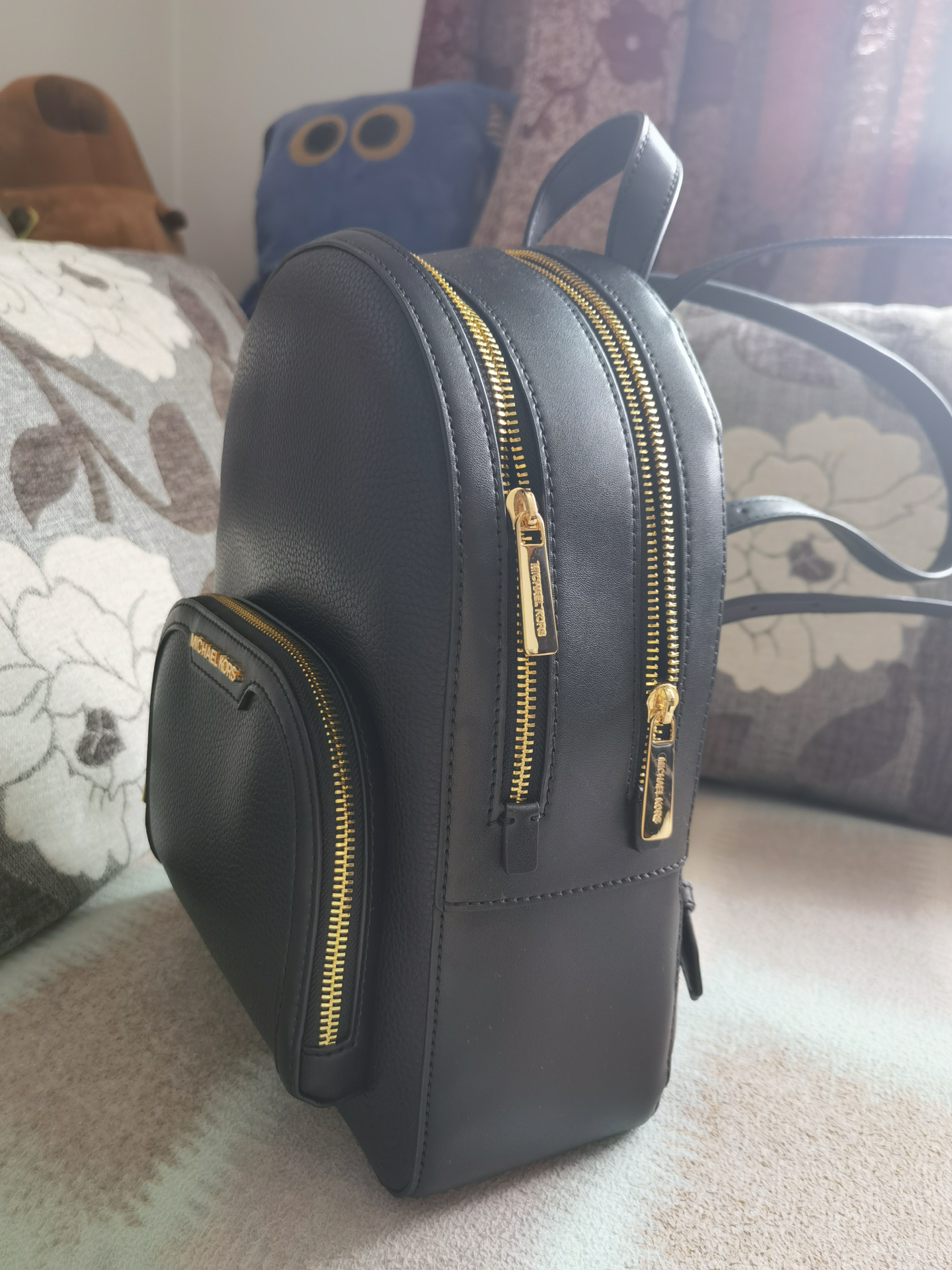 custom review-MICHAEL KORS Личи Крупнозернистая текстура Кожа Рюкзак Средний Женский Черный