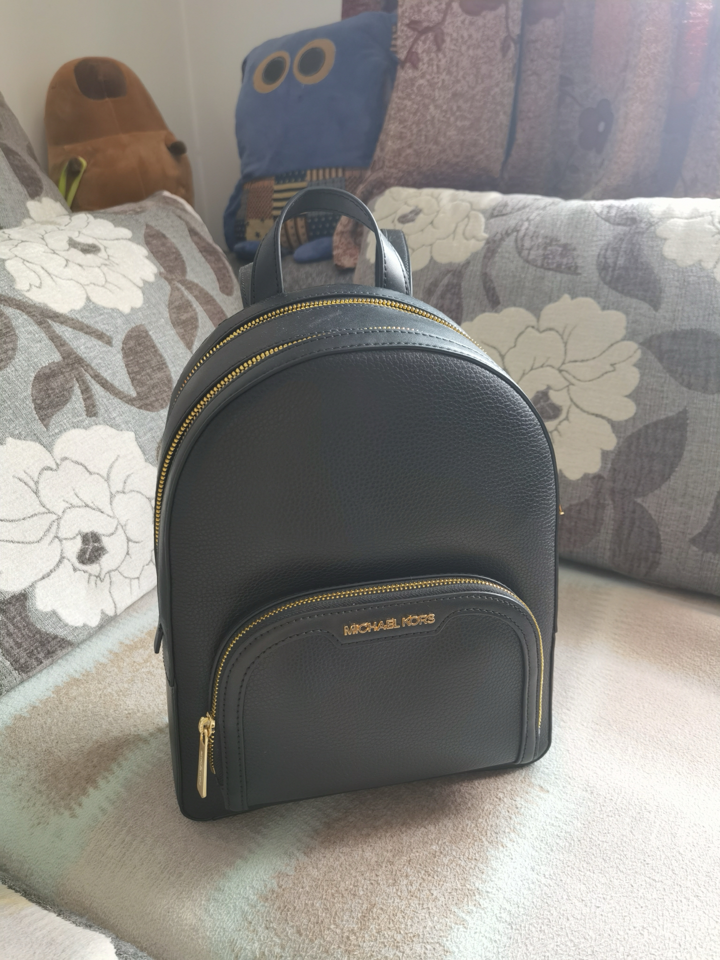 custom review-MICHAEL KORS Личи Крупнозернистая текстура Кожа Рюкзак Средний Женский Черный