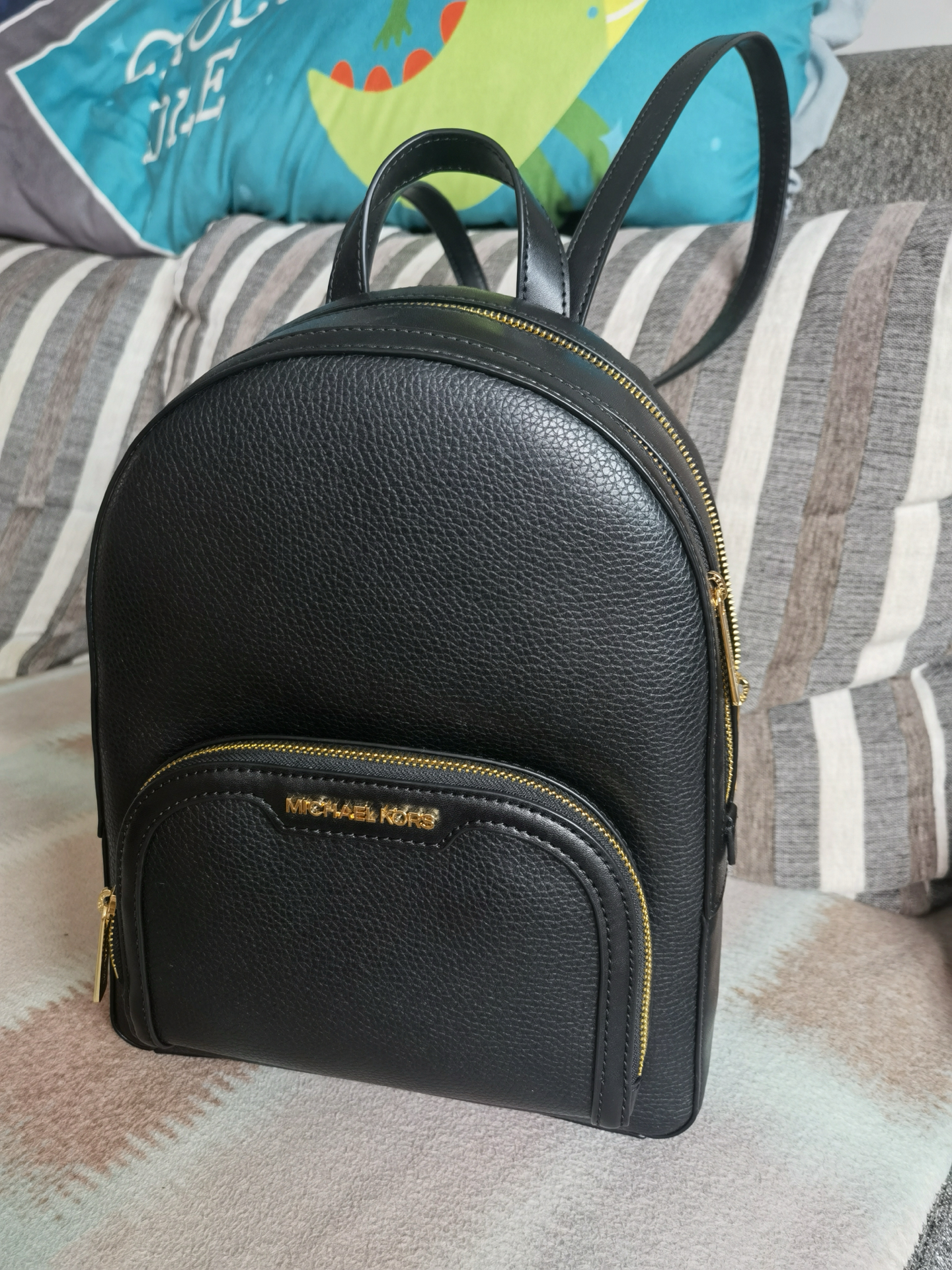 custom review-MICHAEL KORS Личи Крупнозернистая текстура Кожа Рюкзак Средний Женский Черный