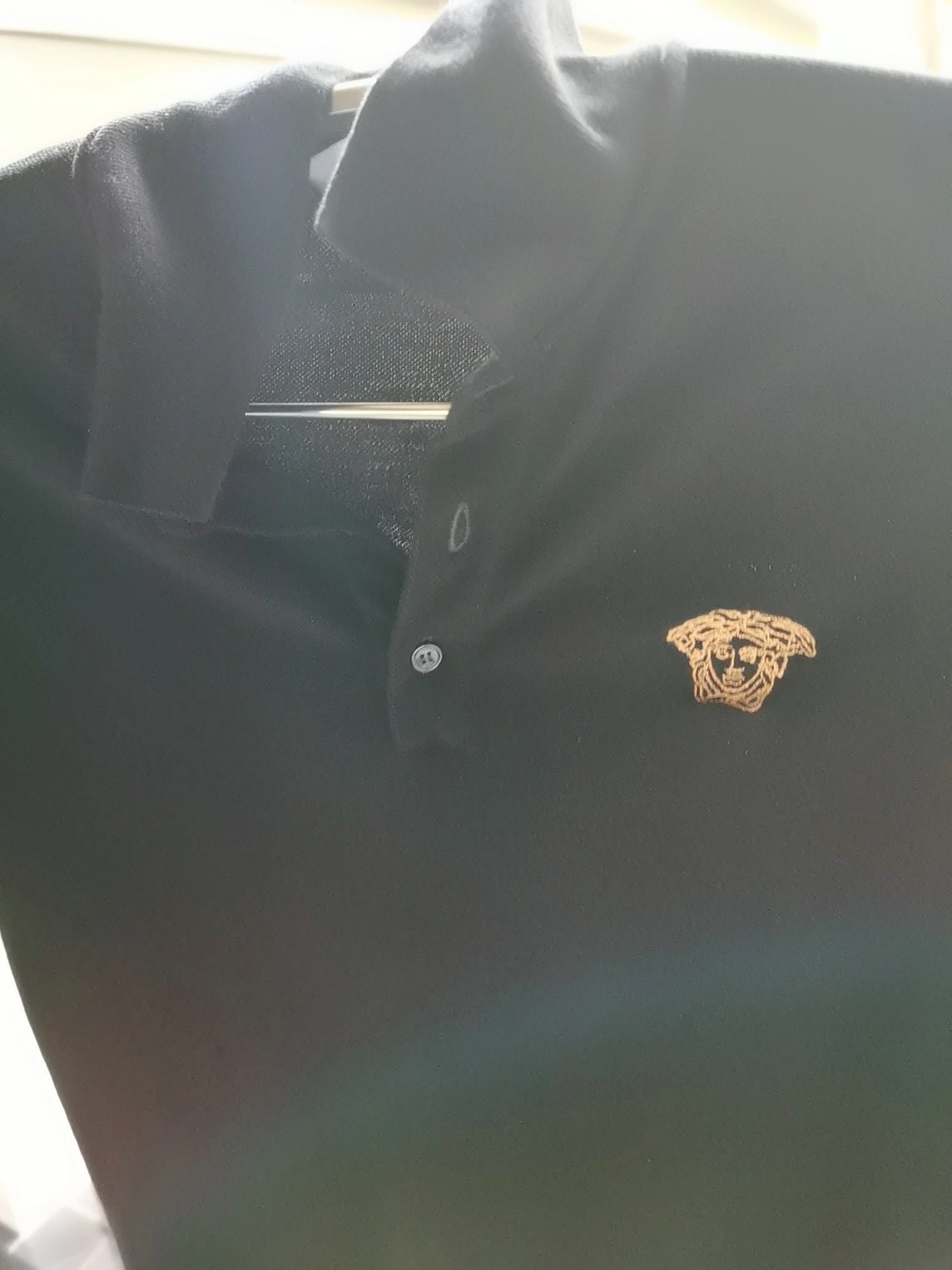 custom review-VERSACE SS23 Мужское Поло Черное