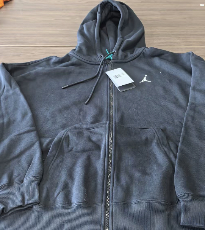 custom review-Jordan Brooklyn Fleece SS25 Толстовка Мужской Черный Парусный Белый