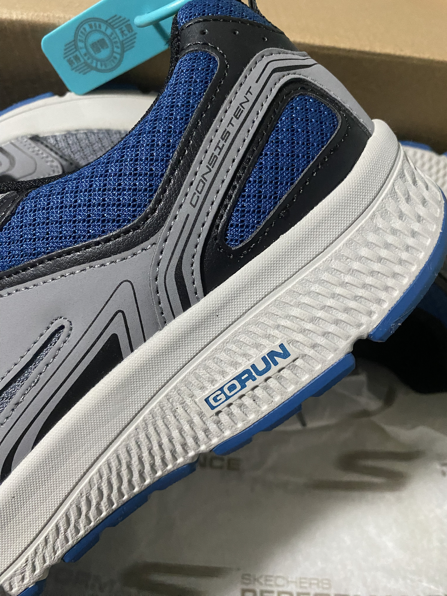 custom review-Skechers Go Run Consistent Low Топ Повседневные Беговые Кроссовки Мужские Серый Синий