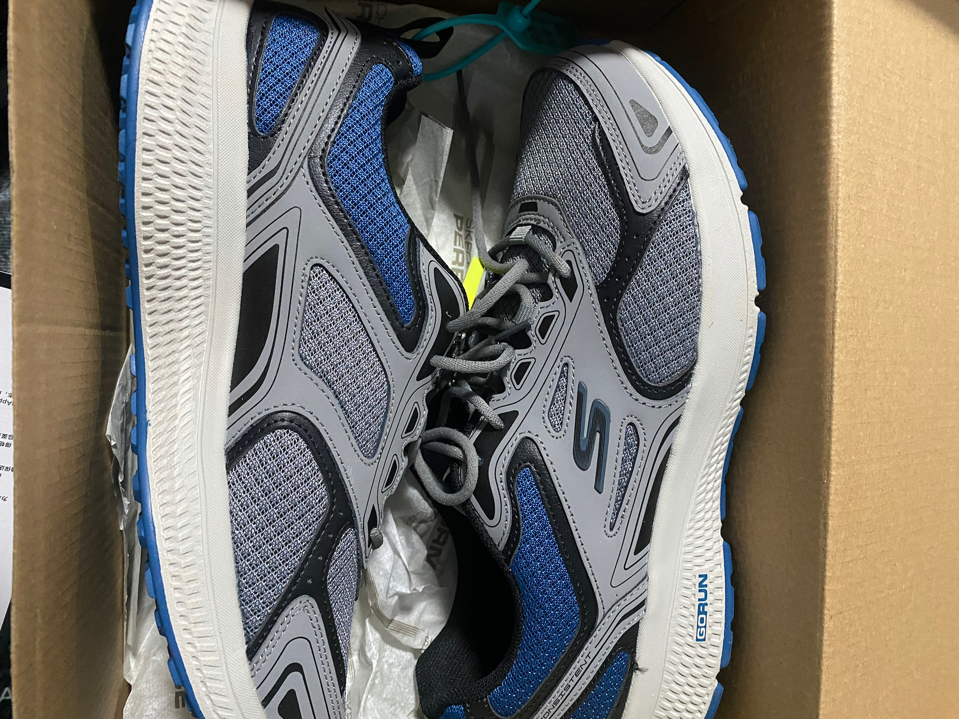 custom review-Skechers Go Run Consistent Low Топ Повседневные Беговые Кроссовки Мужские Серый Синий