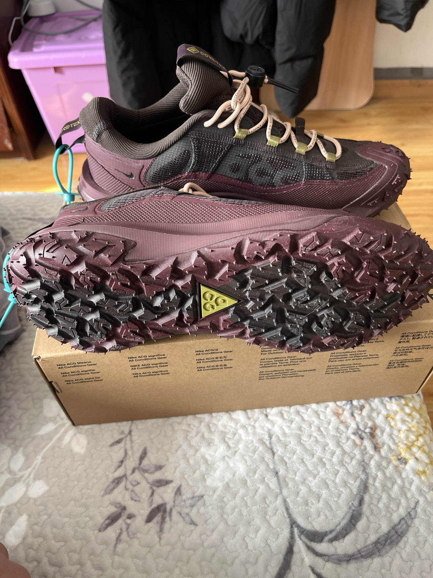 custom review-Nike ACG Mountain Fly 2 Водонепроницаемый Низкий Топ Походная обувь Унисекс Бордовый