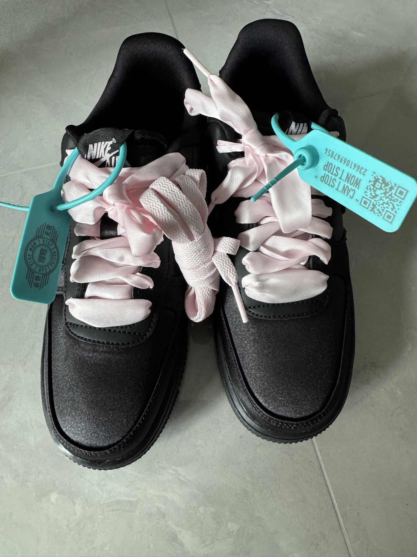 custom review-Nike Air FORCE 1 Slip-on Устойчивый к истиранию Низкий Топ Скейтбординг Женские Черный