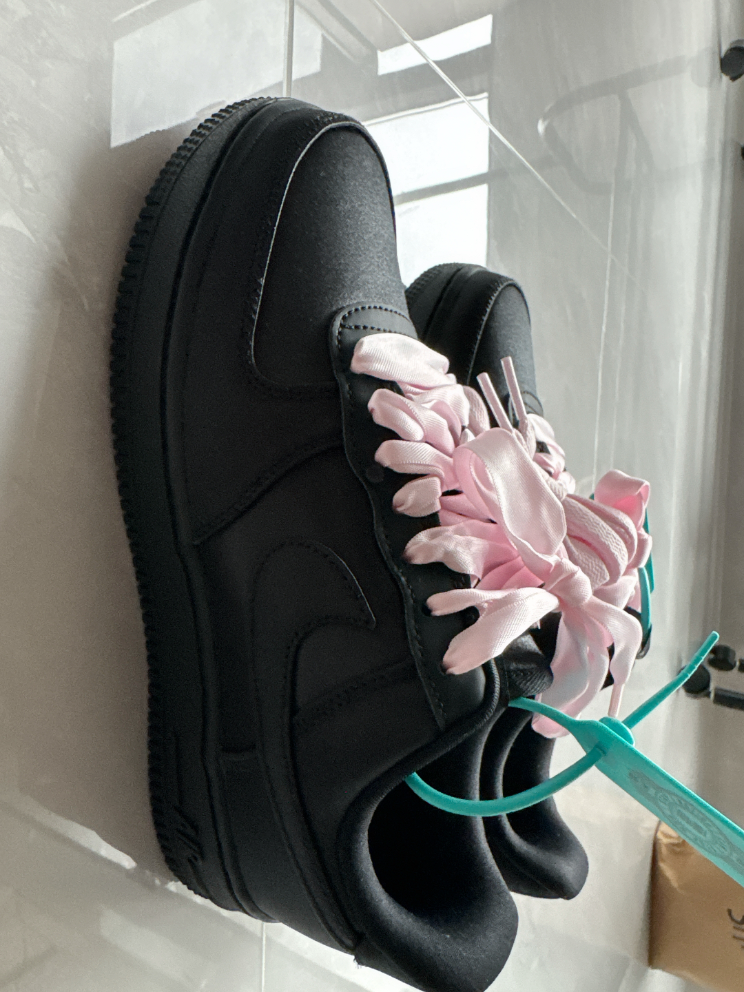 custom review-Nike Air FORCE 1 Slip-on Устойчивый к истиранию Низкий Топ Скейтбординг Женские Черный