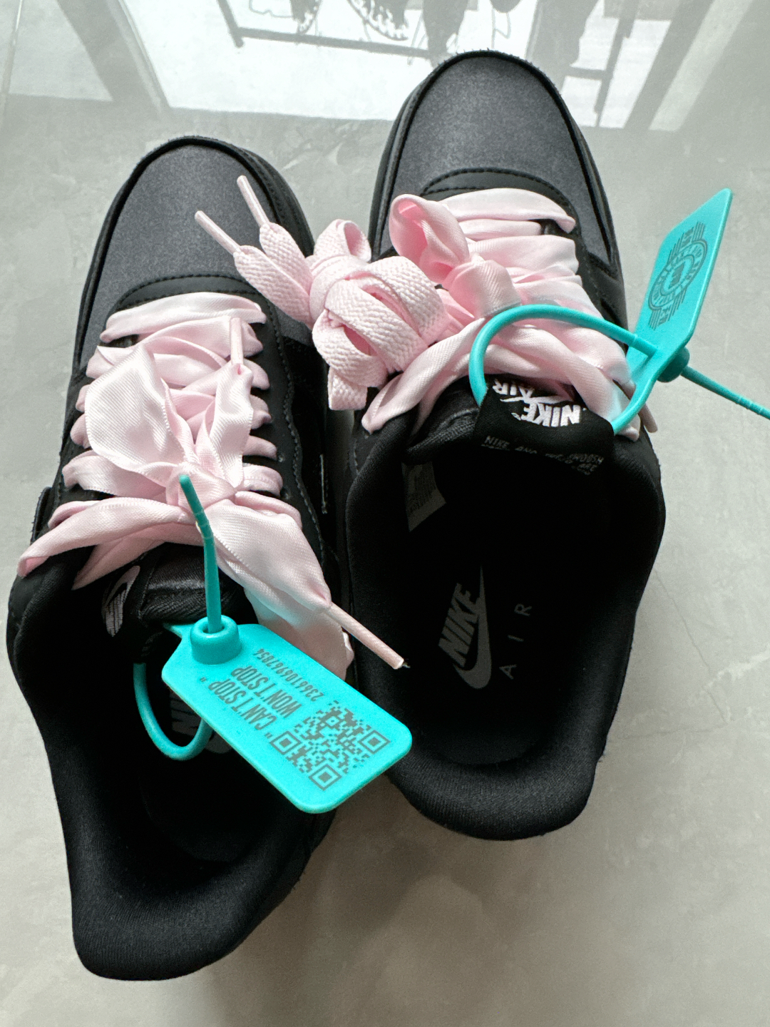 custom review-Nike Air FORCE 1 Slip-on Устойчивый к истиранию Низкий Топ Скейтбординг Женские Черный