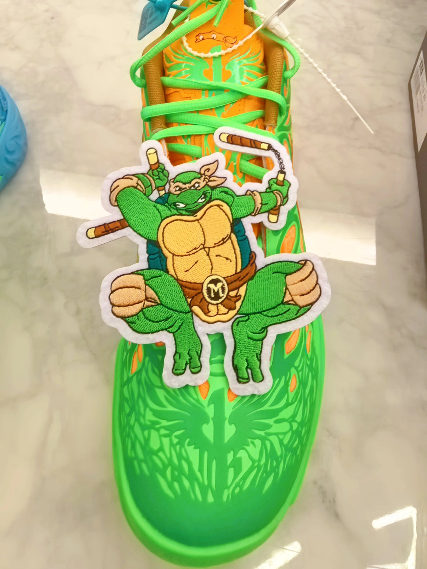 custom review-PUMA MB.04 Баскетбольные кроссовки MID Топ Зеленый Оранжевый Синий Унисекс