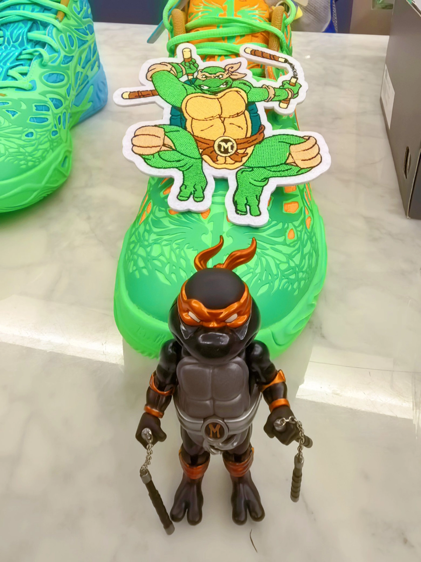 custom review-PUMA MB.04 Баскетбольные кроссовки MID Топ Зеленый Оранжевый Синий Унисекс