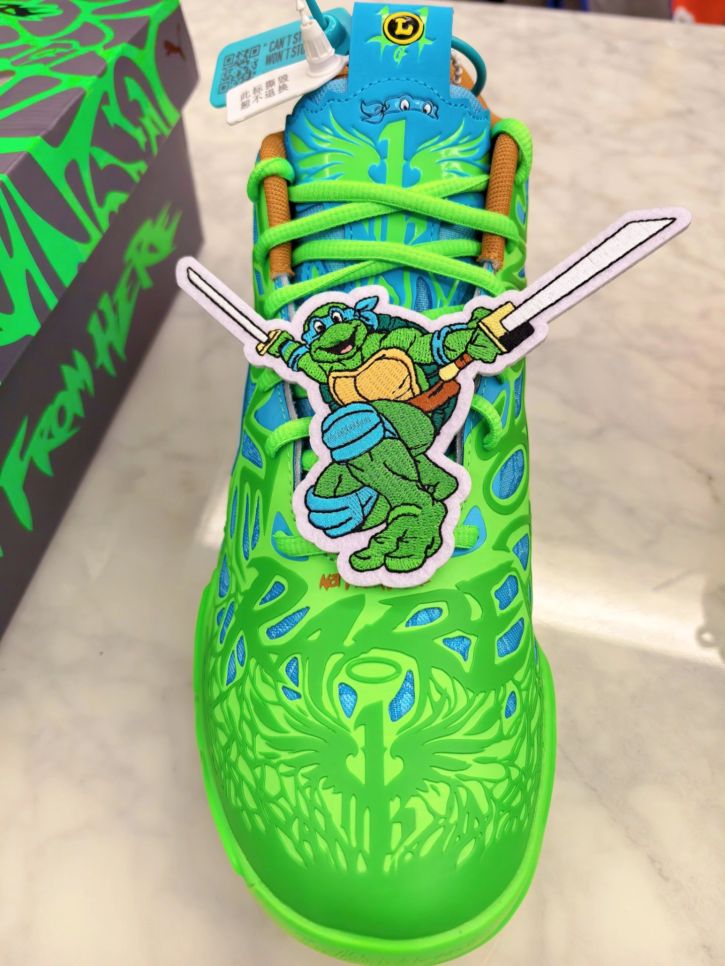 custom review-PUMA MB.04 Баскетбольные кроссовки MID Топ Зеленый Оранжевый Синий Унисекс