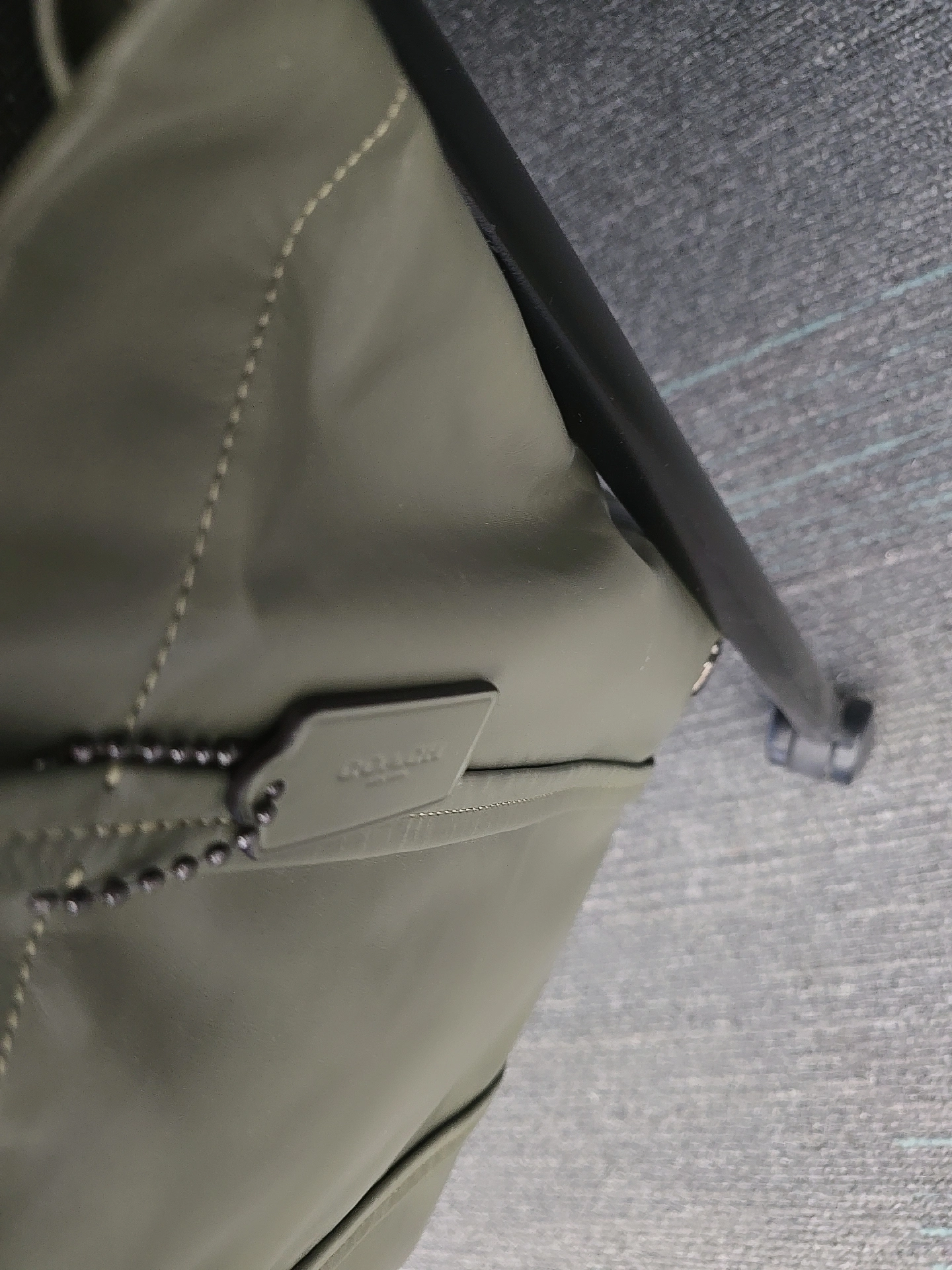 custom review-COACH Коровья кожа Тоут Сумка Сумка для покупок Сумка Сумка через плечо Большая мужская армейская зеленая