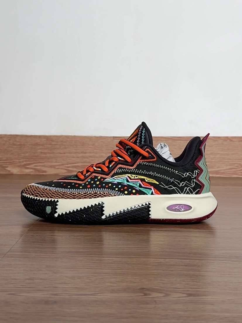 custom review-ANTA KAI 2 Амортизация Устойчивость к истиранию и Устойчивые свойства Низкий Топ Баскетбольные кроссовки Мужской Черный Зеленый Оранжевый