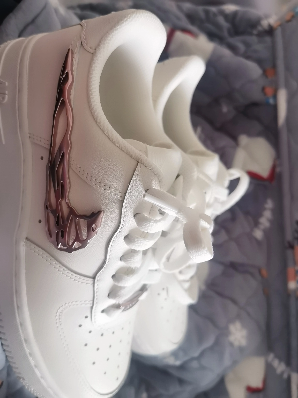 custom review-Nike Air FORCE 1 Slip-on Устойчивый к истиранию Низкий Топ Скейтбординг Кроссовки Унисекс Белый Розовый