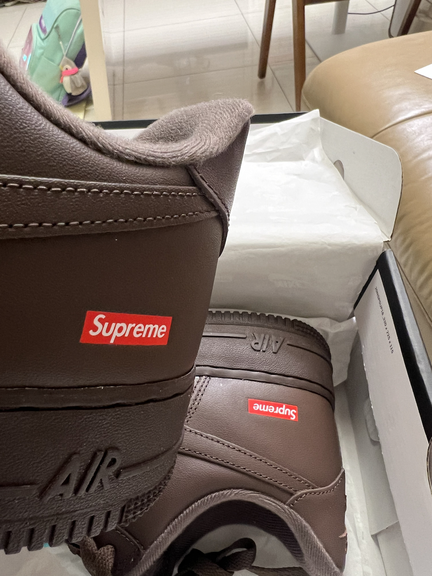 custom review-Supreme x Nike Air Force 1 'Барочный коричневый' Низкие кроссовки для скейтбординга Мужские Коричневые