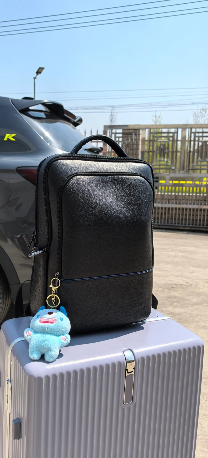 custom review-BOPAI Сумка для ноутбука из крупнозернистой текстуры коровьей кожи рюкзак большой мужской черный