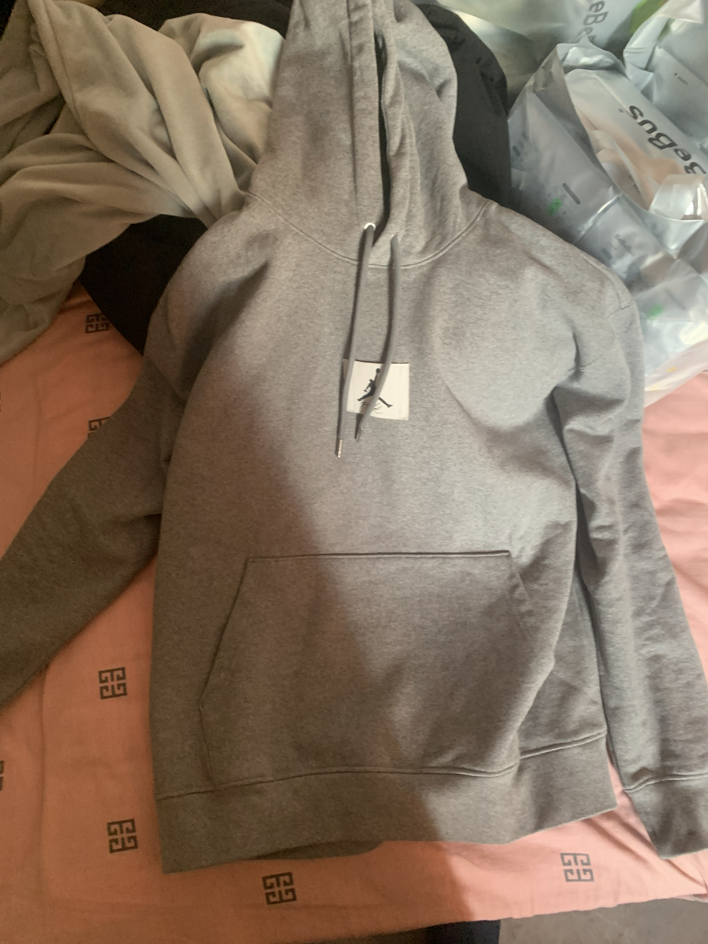 custom review-Джордан Gray Fleece-Lined Men's Sweatshirts