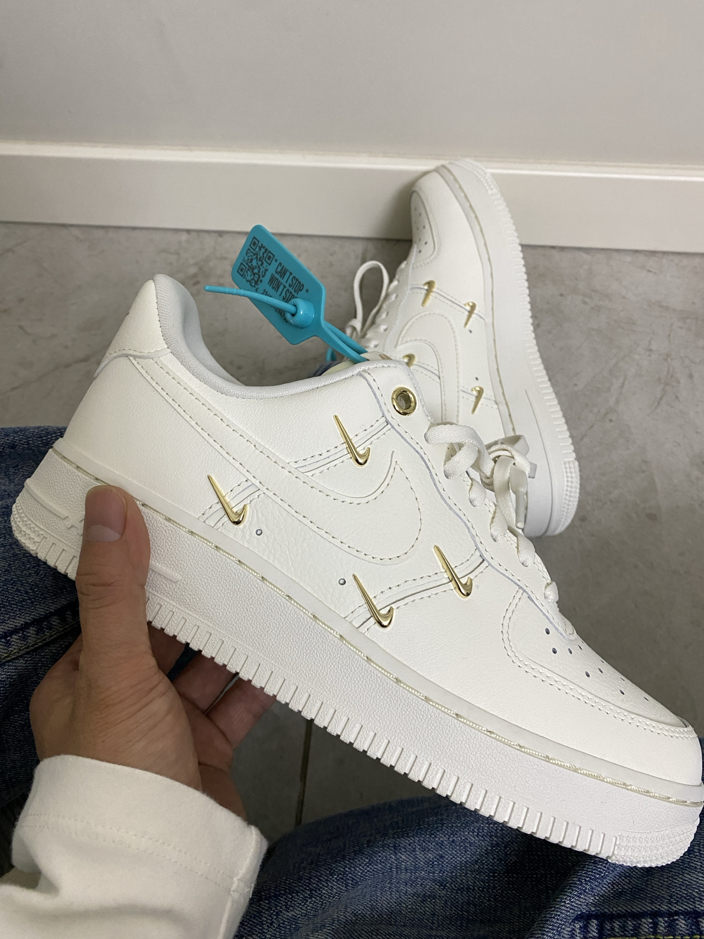 nike air force 1 mini gold 女款白金 经典板鞋奢华百搭