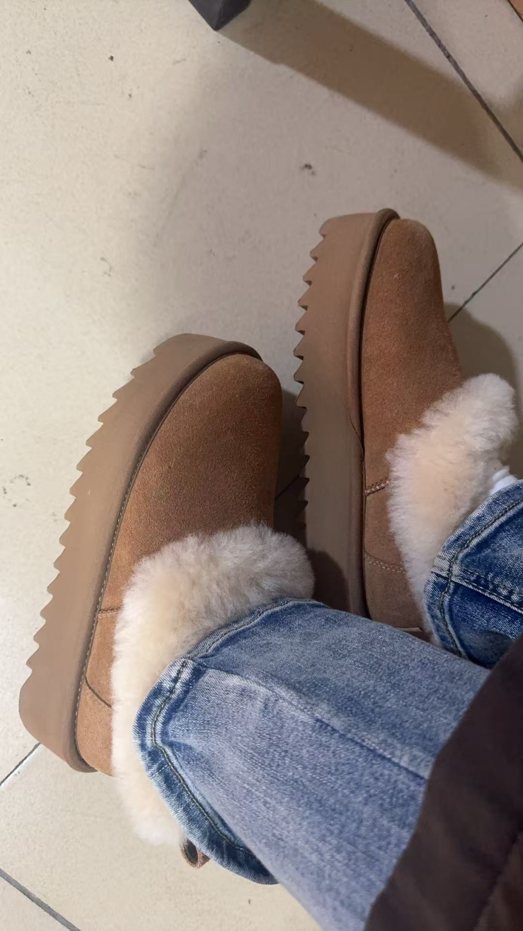 custom review-UGG Женские ботинки для снега длина щиколотки (размер в длину) каштановый цвет