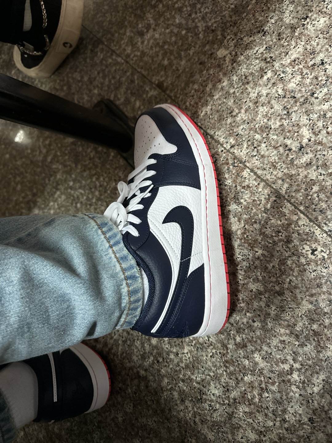 custom review-Jordan Air Jordan 1 Retro Low Топ Баскетбольные кроссовки Унисекс Полночный синий